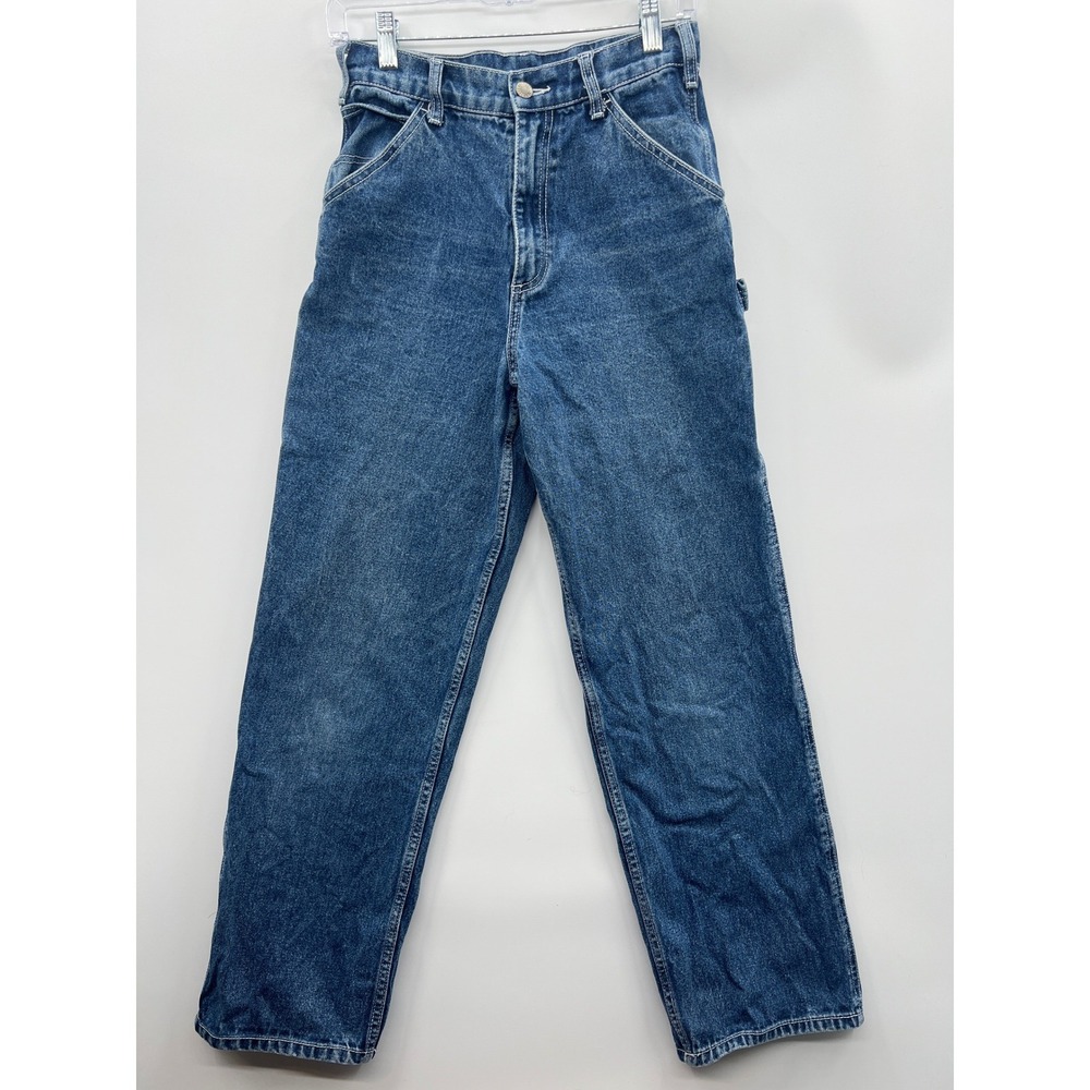 J.Galt Women's Carpenter Denim Jeans Blue‎ Utility Straight Leg Size S 26x28 Y2K